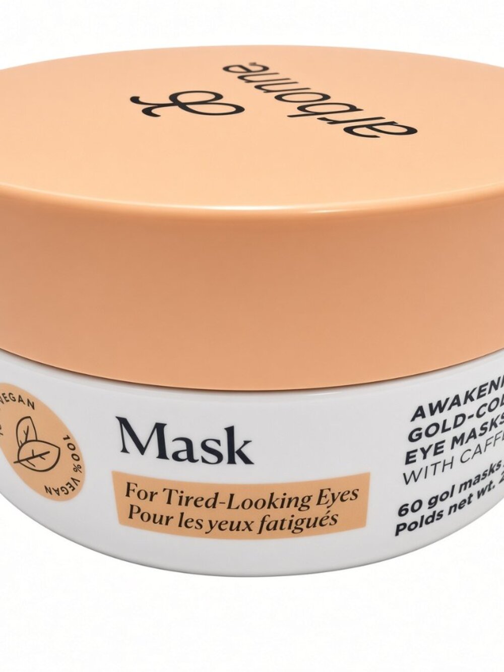 Arbonne Awakening Gold-Colored Eye Masks with Caffeine New